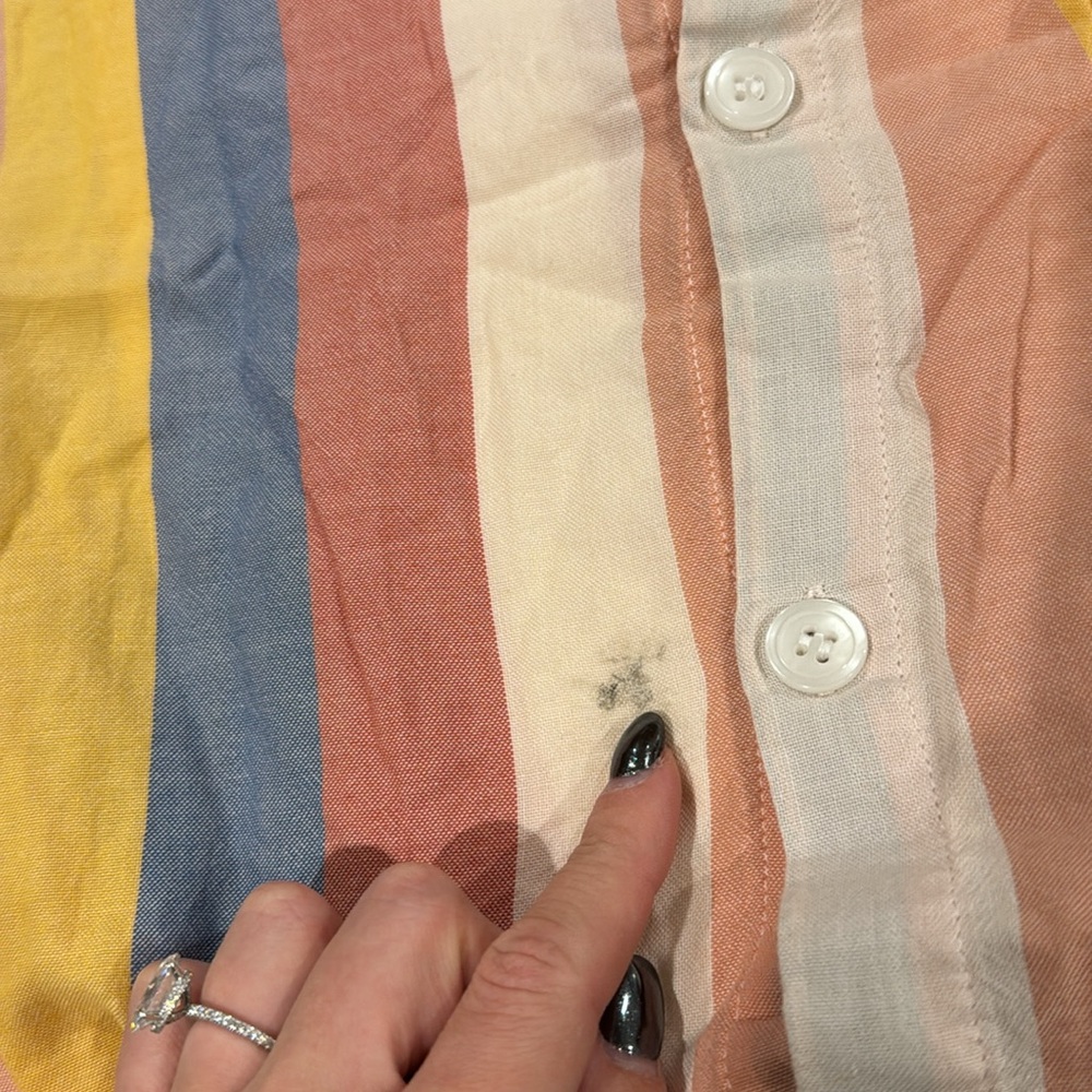 Madewell Button-Back Tie Tee in Sherbet Stripe Antique Coral - Picture 7 of 8